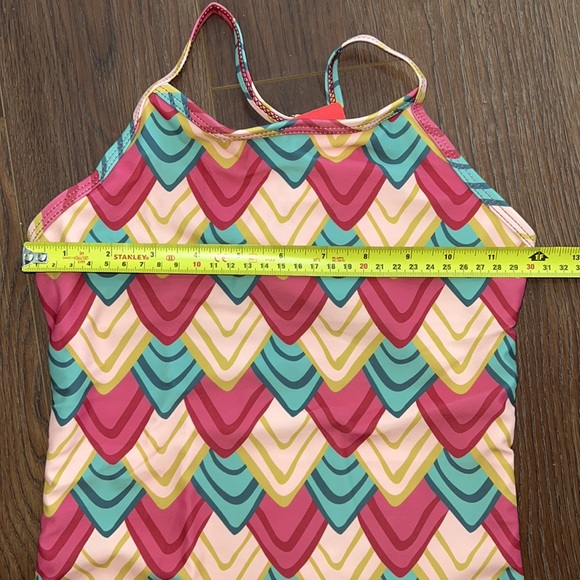 NWT one piece red yellow & green swim suit 2XL lined Adjustable bathing suit - Picture 2 of 7